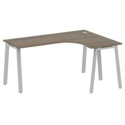 Metal System Стол криволинейный правый на А-образном м/к БА.СА-4 (R) Вяз Благородный/Металл Серый 16