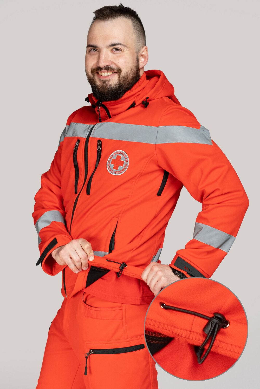 Куртка демисезонная мужская Скорая помощь MedicLine SOFTSHELL красная