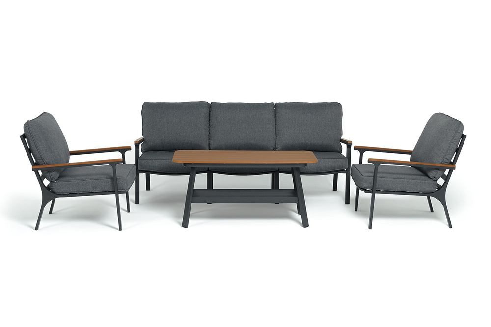 "Крокус" лаунж-зона 5-местная из алюминия, цвет темно-серый