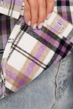 Рубашка оверсайз Дарика (бело-сиреневая) Б14253-30М LT Collection