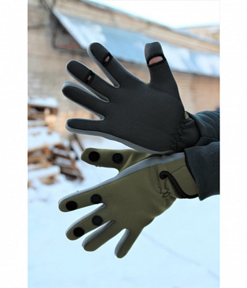 Перчатки неопреновые olive/grey