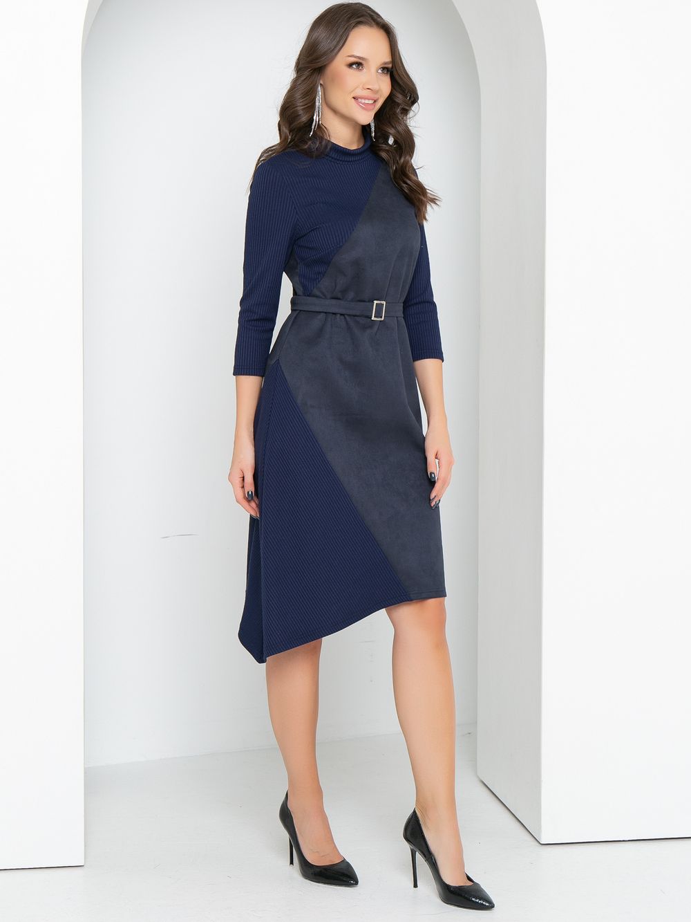 Платье Стильное из замши (синий, нью) Diolche