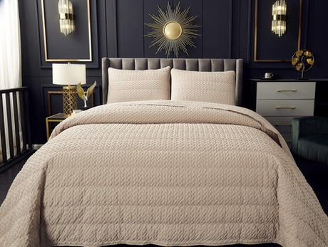 Покрывало 160х220 и наволочка 50х70 Sofi De MarkO Ирма бежевое