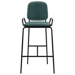 Стул барный Ror, 2 Frame, велюр, черный/зеленый