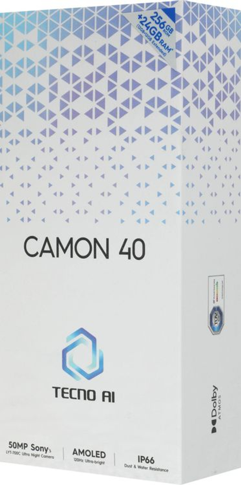 6.78" Смартфон TECNO Camon 40 12/256Gb,  NFC,  AMOLED,  120Гц,  5200мAч,  черный