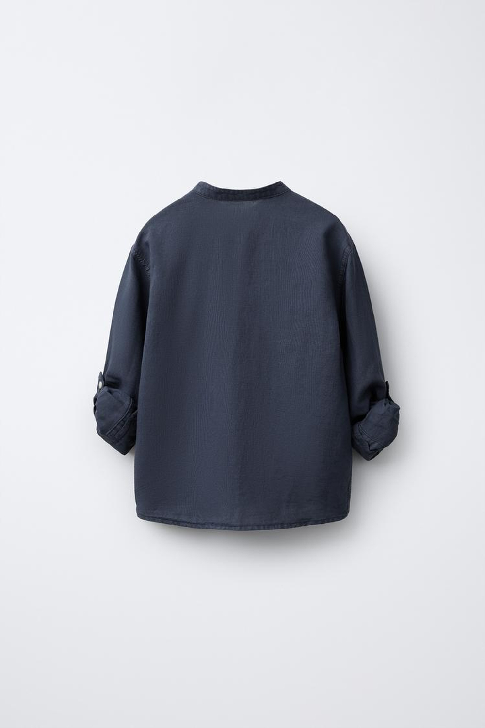 ZARA РУБАШКА ИЗ СМЕСОВОГО ЛЬНА, ТЕМНО-СИНИЙ