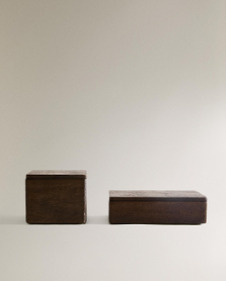 Zara Home Коробка для хранения из дерева, цвет коричневый, 11 см