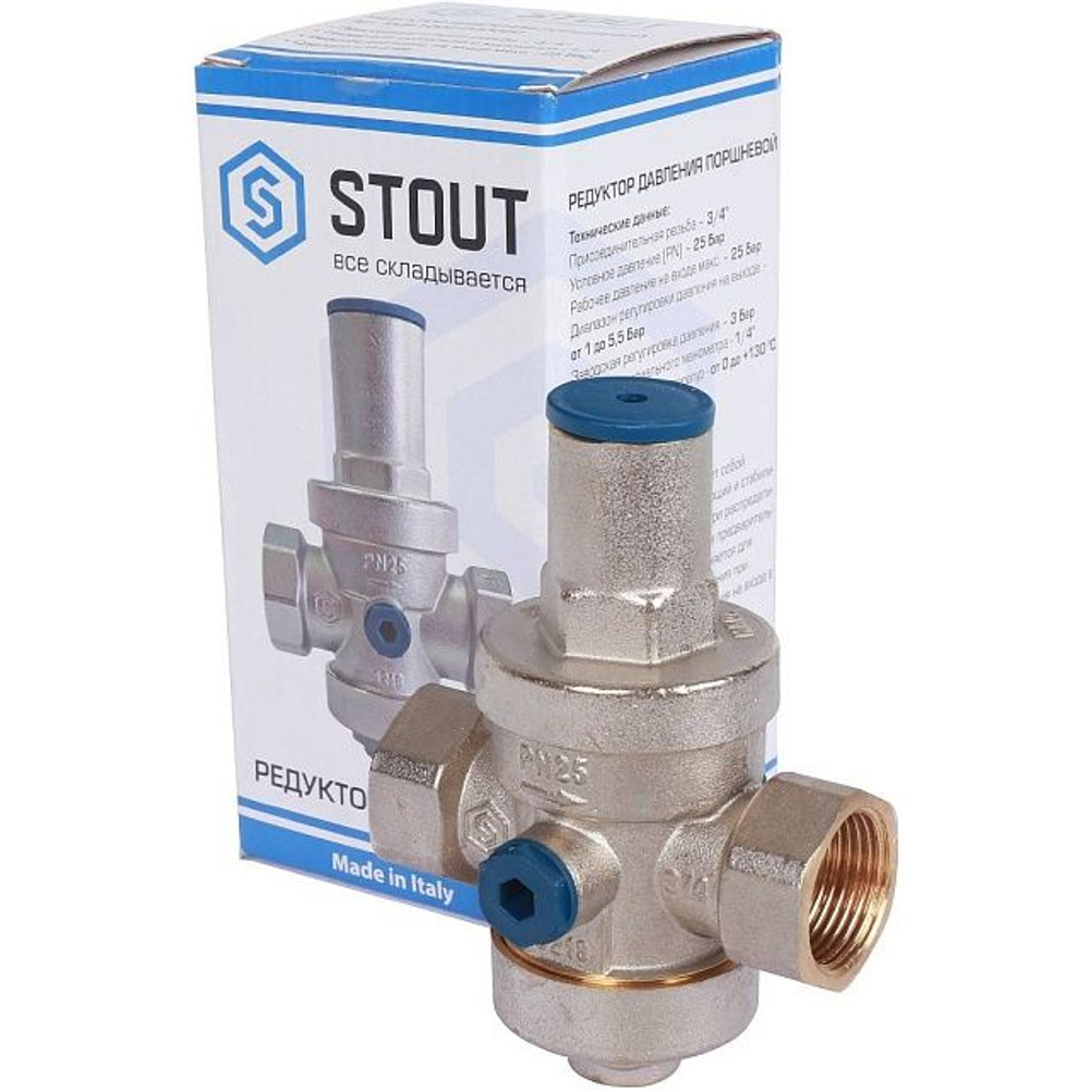 Редуктор давления поршневой под манометр 3/4 STOUT SVS-1008-000020