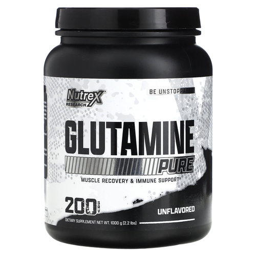 Nutrex Research, чистый глутамин, без вкусовых добавок, 1000 г (2,2 фунта)