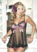 Прозрачная комбинация с атласным лифом