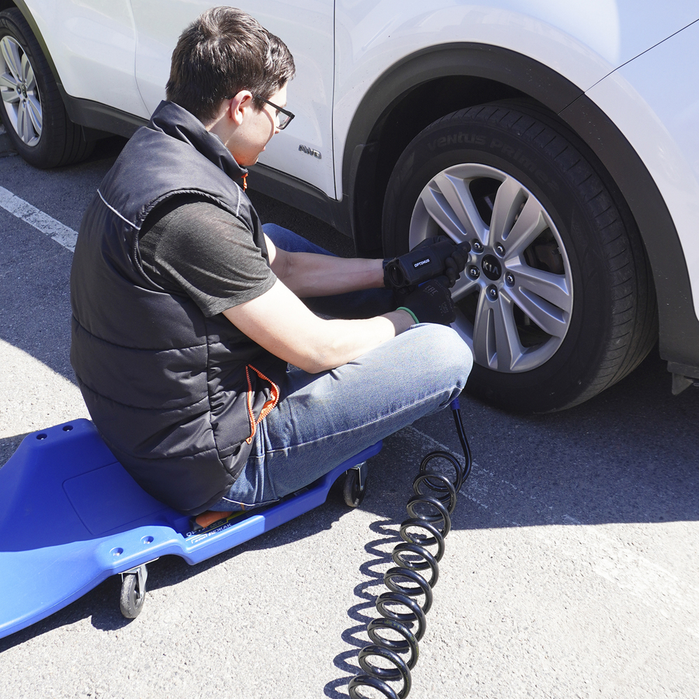 OPT-40130B Лежак ремонтный, подкатной, пластиковый, синий