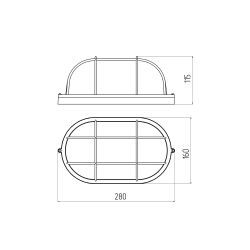 Светильник ЭРА НБП 04-100-002 Акватермо алюминий стекло решетка IP54 E27 max 100Вт 280х160 | Светильники ЖКХ РБ