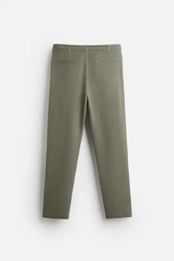 ZARA БРЮКИ-ДЖОГГЕРЫ КОМФОРТНОЙ ПОСАДКИ, ТЕМНЫЙ ХАКИ