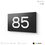 Табличка с номером 85 на дверь квартиры, для офиса, кабинета, аудитории, склада, черная 120х70 мм, Айдентика Технолоджи