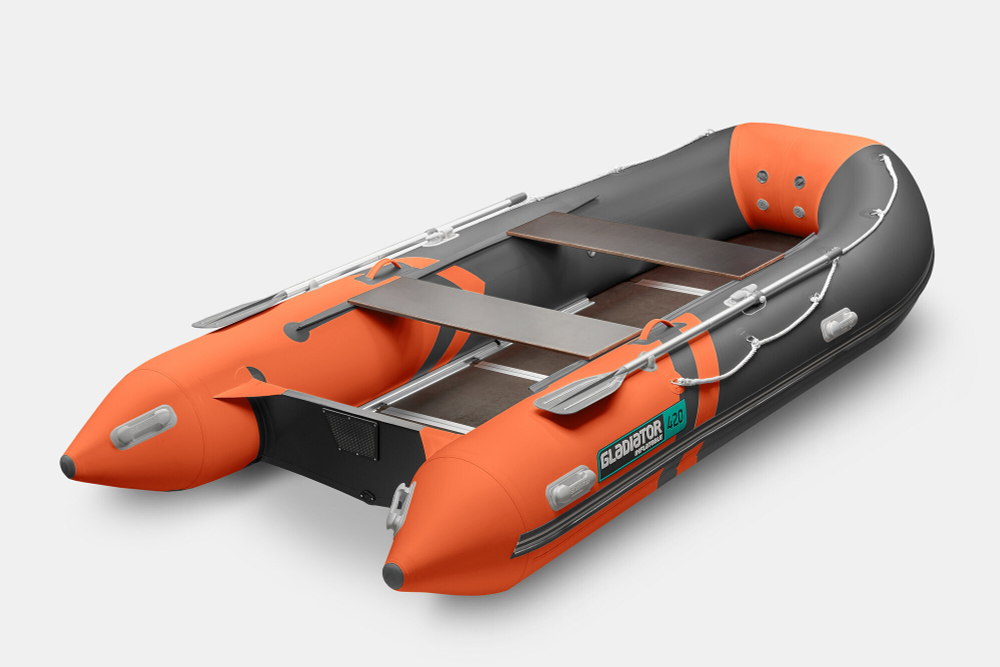 Надувная лодка GLADIATOR B420 оранжево-темносерый