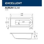 Акриловая ванна Excellent Actima Aurum Slim 170х70 см WAEX.AUR17WHS белая