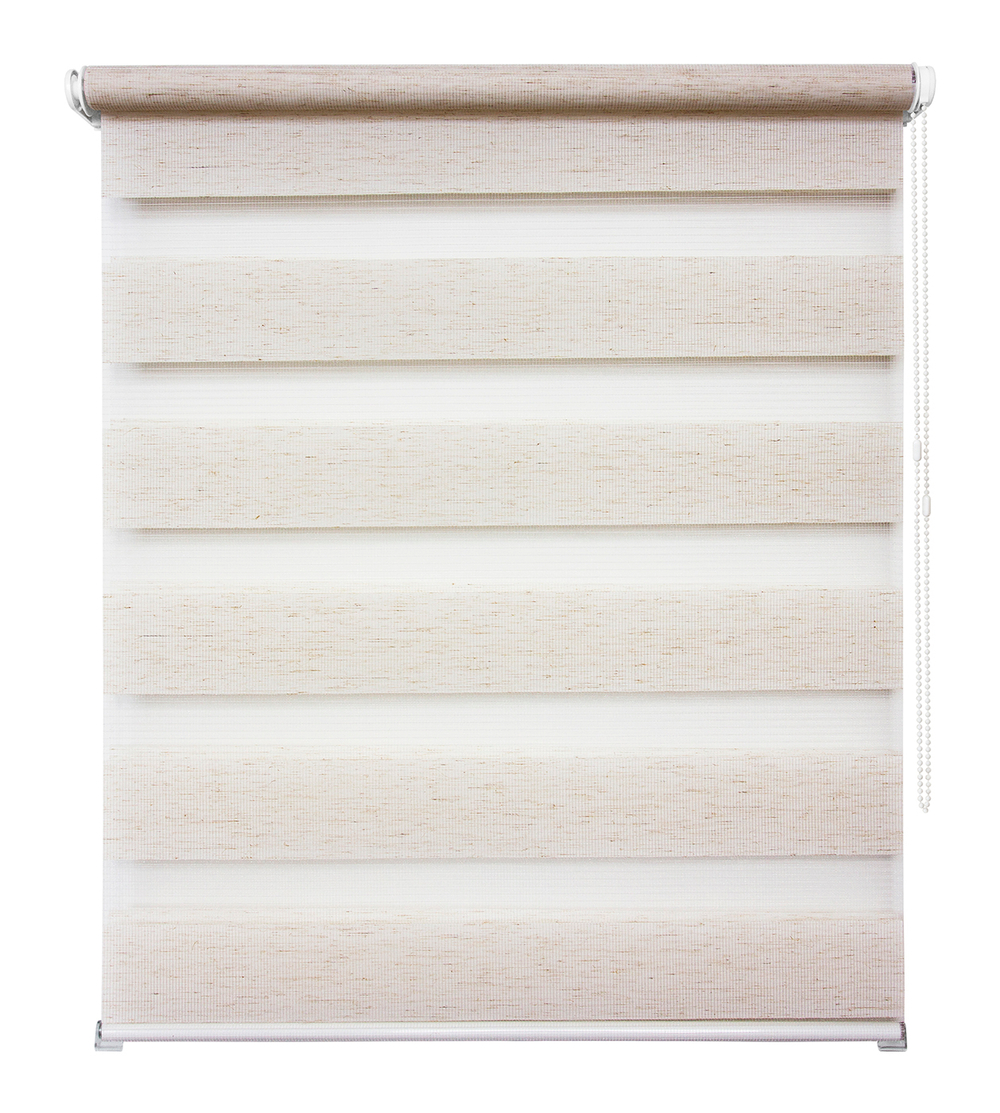 Рулонная штора - День-Ночь - ТМ "УЮТ" - ткань: "Канзас" - цвет: "натуральный"