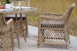 "Эспрессо" плетеный круглый стол, диаметр 118 см, цвет соломенный