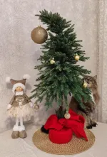 Искусственная ель на ножке "Гринч" (Литая хвоя с инеем) 70 см