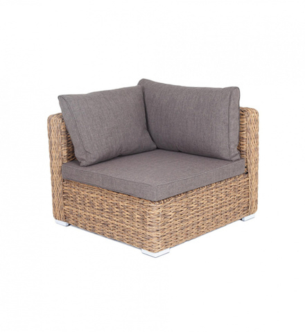 "Лунго" модуль диванный угловой с подушками, цвет соломенный (гиацинт)
