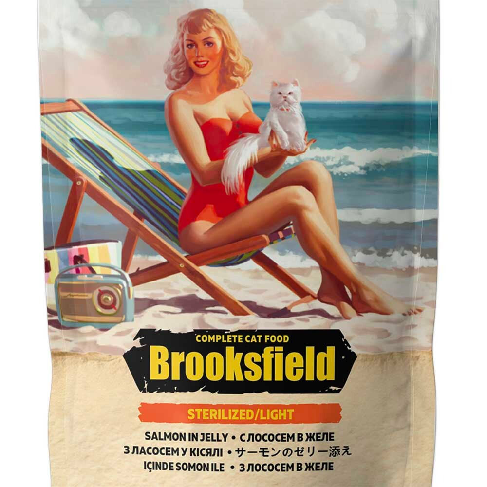 Brooksfield консервы Sterilized/Light с лососем в желе (пакетик) 85 г - для кошек стерилизованных - Sterilized/Light Salmon in Jelly