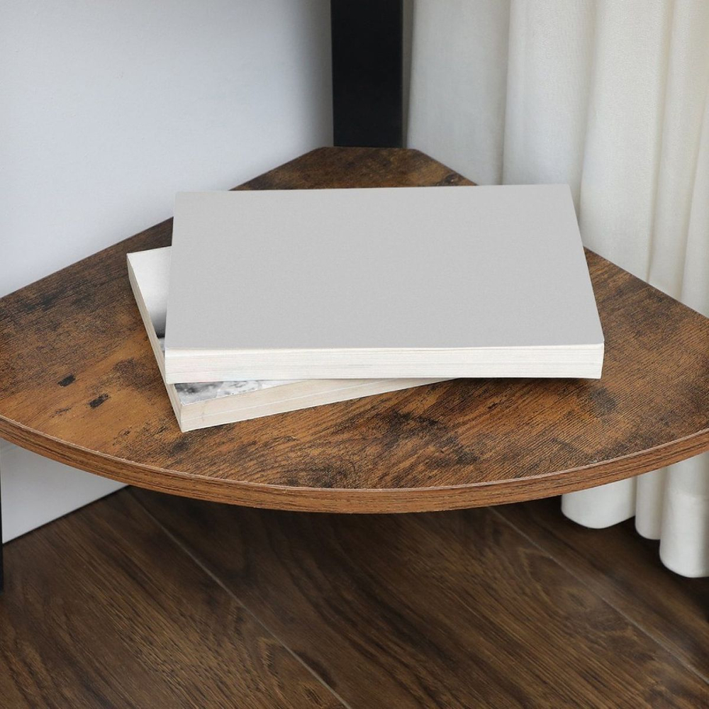 Полка-стеллаж ДСП+сталь, 4 секц, 34х34х125 см, углов, корич-черн, Vasagle, Лофт, LLS34X