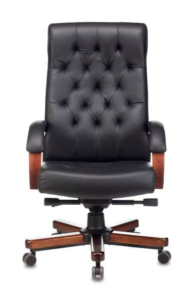 Кресло руководителя Бюрократ T-9928WALNUT черный кожа крестов. металл/дерево