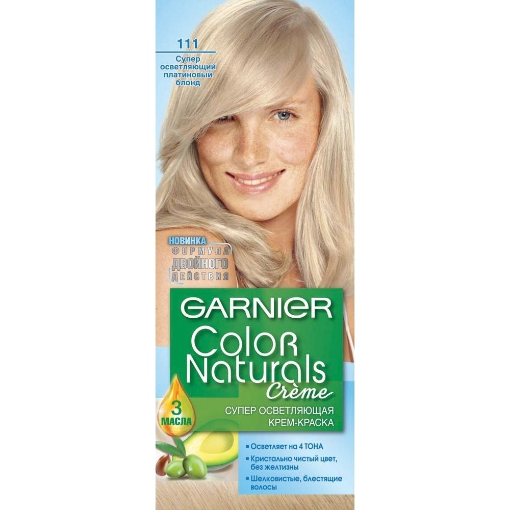 Garnier Краска для волос Color Naturals, тон №111, Платиновый Блонд, 60/60 мл