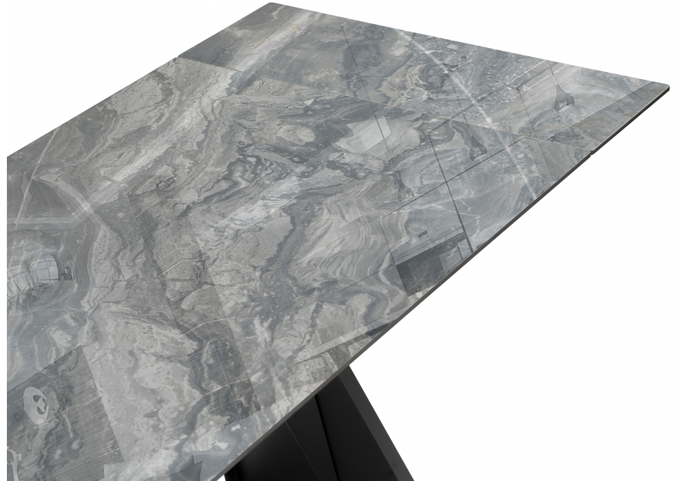 Керамический стол Woodville Хорсборо 140(200)х80х79 оробико, черный, ножки черные