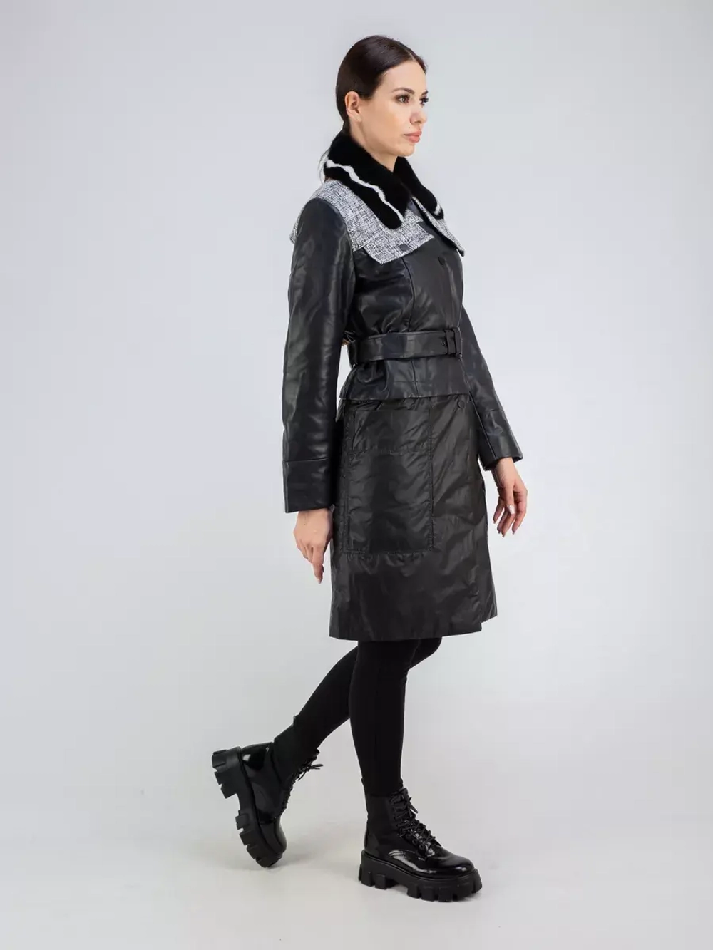 Плащ трансформер комбинированный осенний