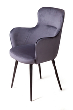 Стул King, поворотный на 90 градусов, функция возврата, антишум, бархат серый 27