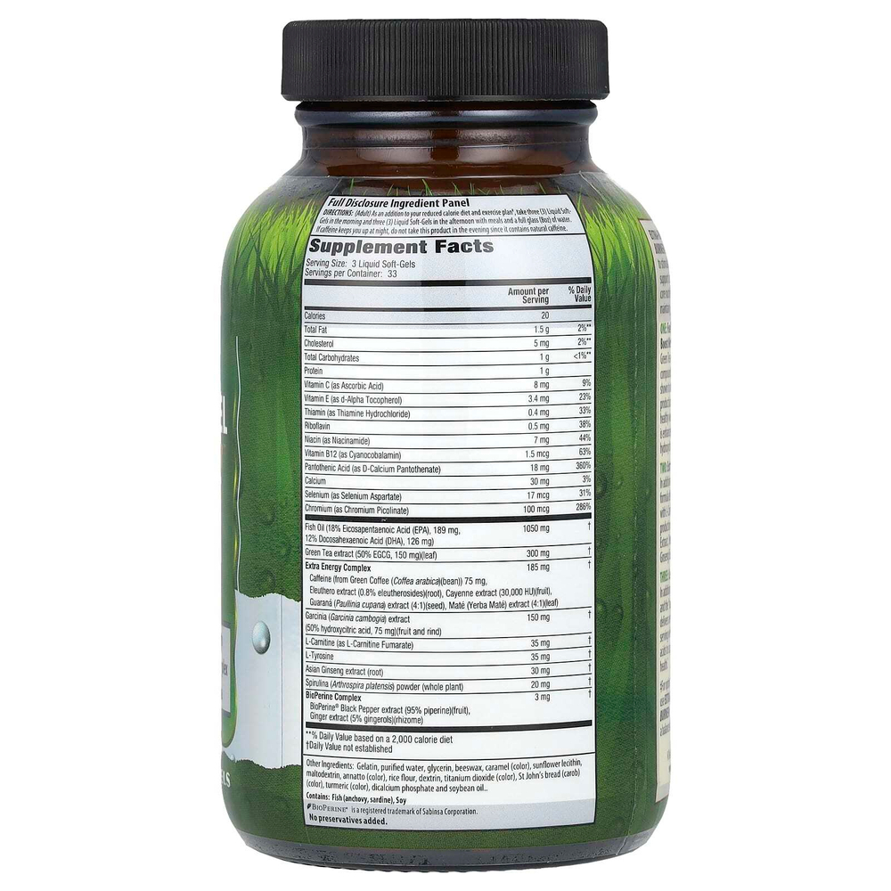 Irwin Naturals, Extra-Energy Thermo-Fuel Max Fat Burner ™, 100 желатиновых капсул