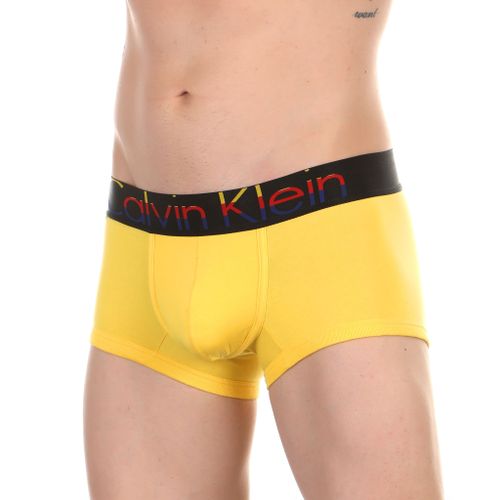 Мужские трусы боксеры  Multicolor  желтые с черной резинкой Calvin Klein