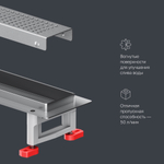 Трап для душа линейный, универсальный затвор Cut Gradient, 50 см AM.PM MasterFlow W01SC-P11-050-01SB