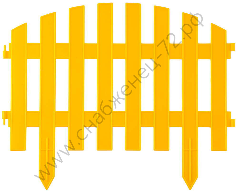 GRINDA Ар Деко, 28 х 300 см, желтый, 7 секций, декоративный забор (422203-Y)