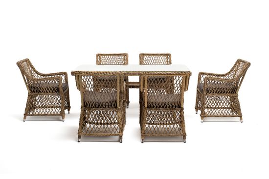 "Латте" обеденная группа плетеная, цвет соломенный