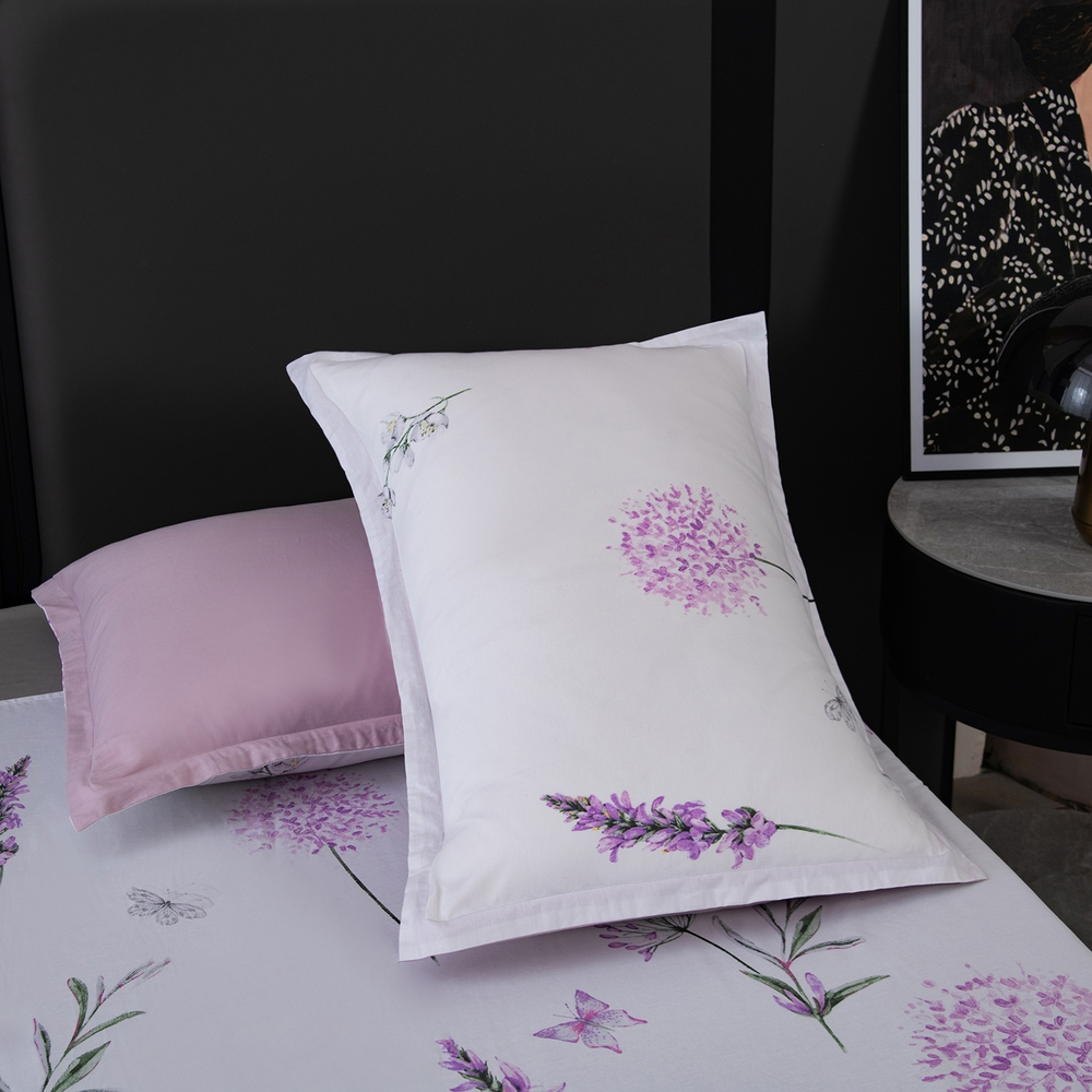 КПБ на резинке Сатин Velouria Luxe с Одеялом VLR019, Евро, 4 наволочки, простынь 140*200*25