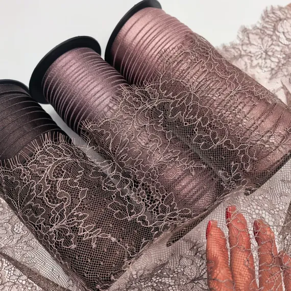 Кружево реснички кофе (24*290 см)