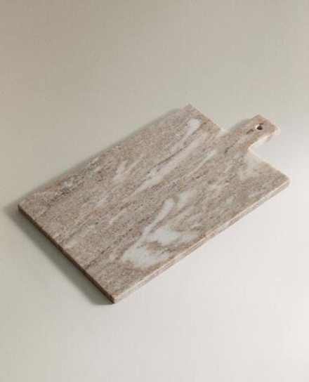 ZARA HOME МРАМОРНАЯ РАЗДЕЛОЧНАЯ ДОСКА С РУЧКОЙ, СЕРЫЙ