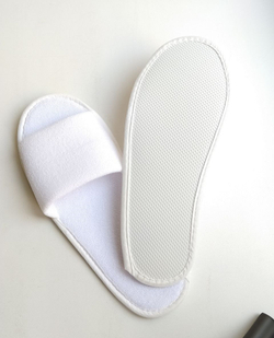 Тапочки махровые с открытым мысом, подошва "ЭВА" (двусторонняя махра)