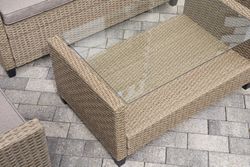 "Филадельфия" лаунж-зона из искусственного ротанга, цвет соломенный, цвет подушек бежевый