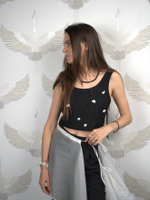 Топ из 100% шелка с барочным жемчугом