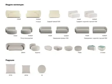 Модуль средний с округлой стороной Fabro 1300 правый 892054