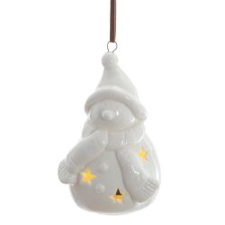 GAEM Фигурка декоративная подвесная "Снеговик/Санта" с подсветкой (2хLR44), L5 W5 H8 см, 2в.