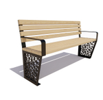 Скамейка стальная "Сколково" лиственница 1,5м, лак