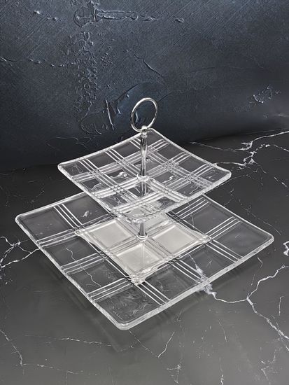 Блюдо этажерка 2-х ярусная, квадратная