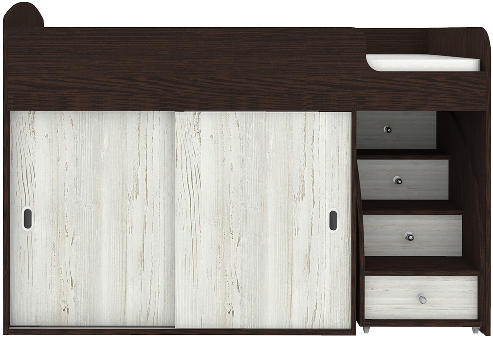 Кровать-чердак КарИВи Малыш Купе Венге Винтерберг