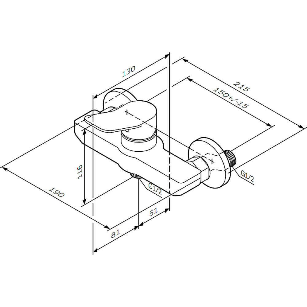 Смеситель для душа AM.PM X-Joy F85A20022 Черный матовый