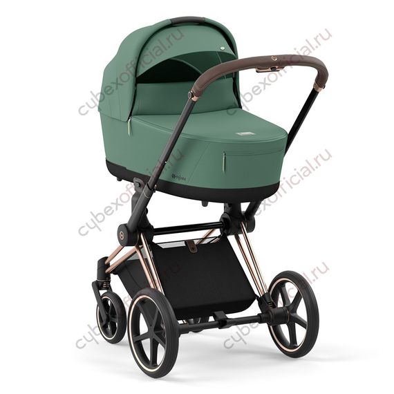 Коляска для новорожденных Cybex Priam IV Leaf Green шасси Rosegold