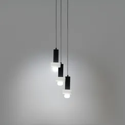 Светильник подвесной каскадный fungus, D14х24 см, белый/черный